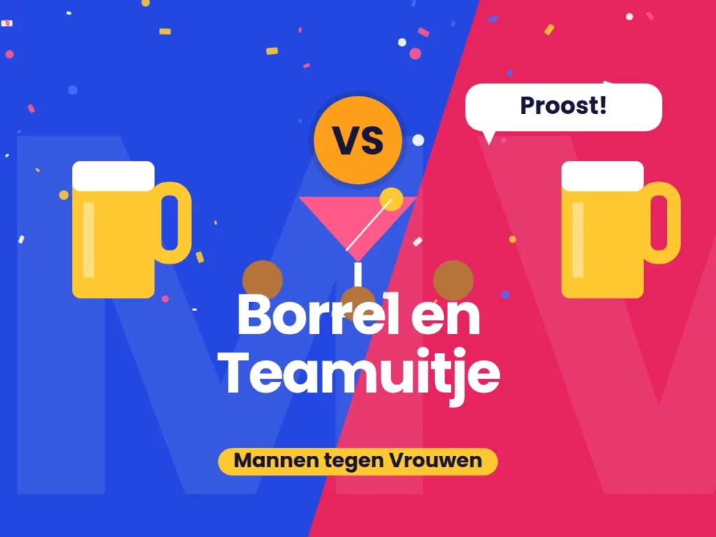 Mannen tegen Vrouwen: Productfoto Borrel en Teamuitje