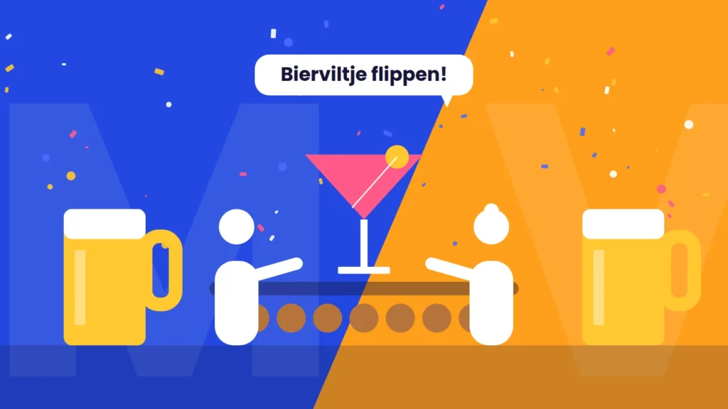 Mannen tegen Vrouwen: Sfeerbeeld borrel en teamuitje